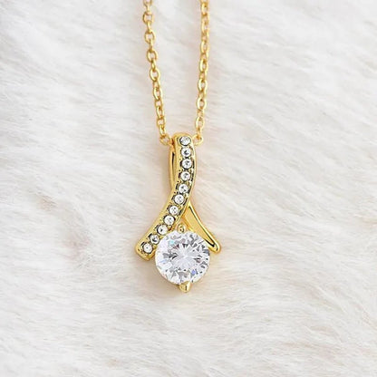 Beautiful Necklace to My Daughter Daughter Jewelry From Mom,S925 Sterling Silver Cubic Zirconia Alluring Necklace
