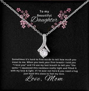 Beautiful Necklace to My Daughter Daughter Jewelry From Mom,S925 Sterling Silver Cubic Zirconia Alluring Necklace