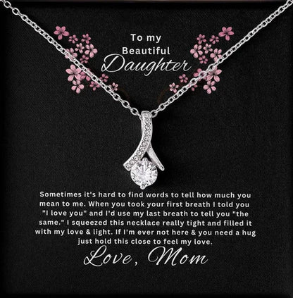 Beautiful Necklace to My Daughter Daughter Jewelry From Mom,S925 Sterling Silver Cubic Zirconia Alluring Necklace - WORLD TIME VISITS