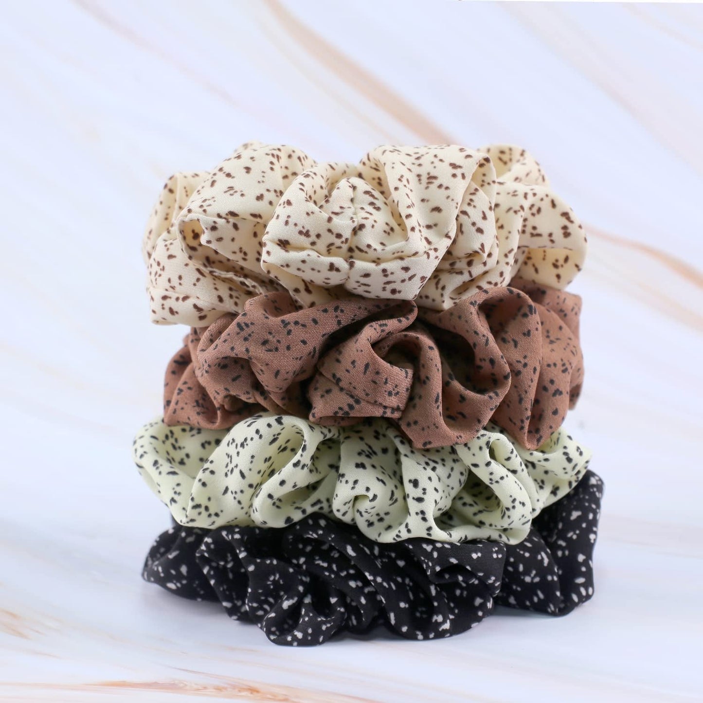 Extra Large Scrunchies for Women'S Hair, Premium Satin Soft Jumbo Scrunchy, XL 6 Inch Big Elastic Thick Band Hair Accessories, 4 Pack, Dots