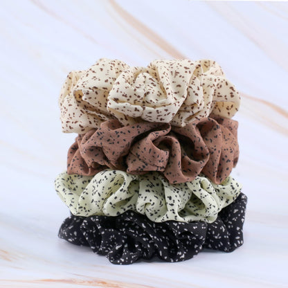 Extra Large Scrunchies for Women'S Hair, Premium Satin Soft Jumbo Scrunchy, XL 6 Inch Big Elastic Thick Band Hair Accessories, 4 Pack, Dots