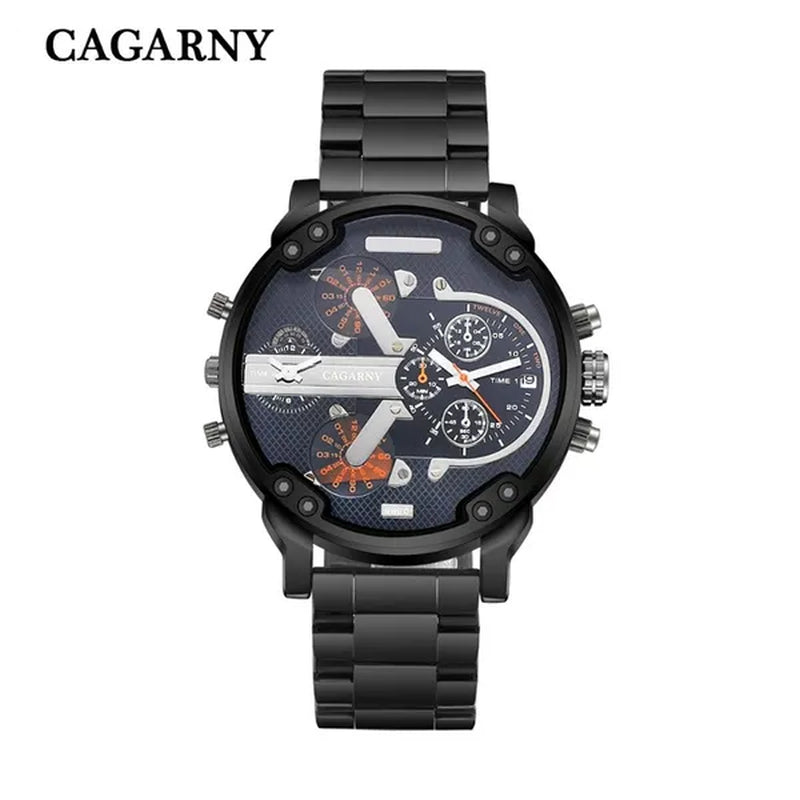 CAGARNY Brand Design Watch Man Fashion Luxury Gold Steel Bracelet Strap Quartz Wristwatches Business Male Gifts Watches NATATE
