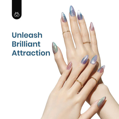 Beetles 6 Colors Holographic Glitter Cat Eye Gel Nail Polish Kit with Magnet Romantic Galaxy Series Soak off Uv Led Gel Nail Polish Set Home Diy Manicure Nail Salon Varnish Nail Art