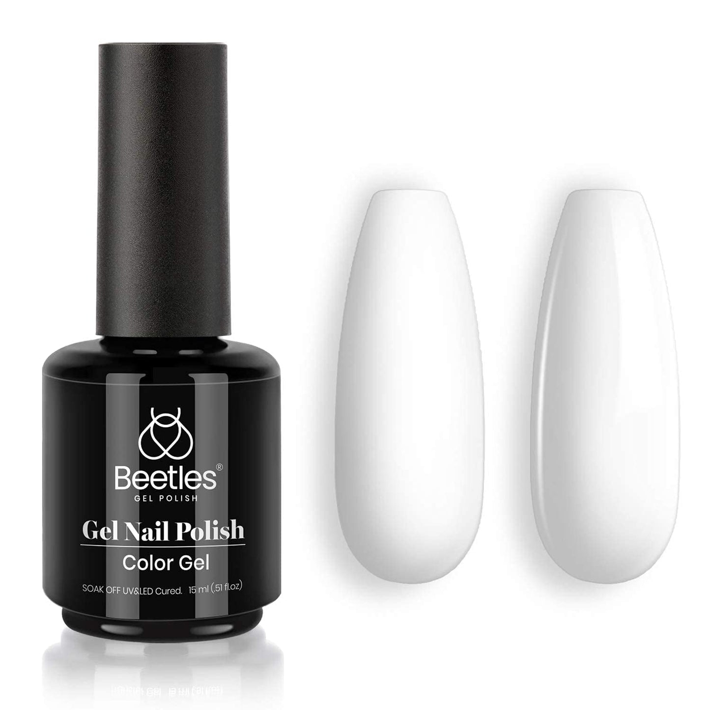 Beetles Gel Nail Polish, 1 Pcs 15Ml White Color Soak off Gel Polish Nail Art Manicure Salon DIY Gel Nail Design Decoration at Home Nail Lamp Needed Nails Manicure Kit Gift - WORLD TIME VISITS