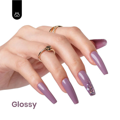 Beetles Gel Nail Polish, 1Pcs 0.5Oz 15Ml Gray Purple Gel Smoky Purple Nail Polish Soak off UV LED Nail Lamp Nail Art Manicure Salon DIY Home Solid Gel Nail Design Decoration Gifts for Women