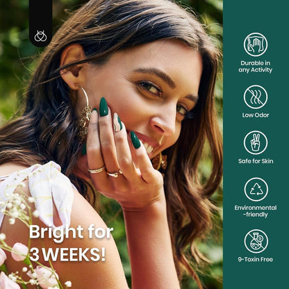 Beetles Gel Nail Polish Kit 6 Colors Green Gel Nail Polish Glitter Pearl Gel Nail Polish Spring Gel Polish Soak off Uv LED Nail Lamp Gel Nail Kit DIY Home Nail Manicure
