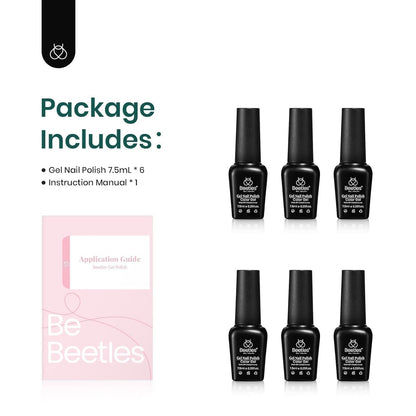 Beetles Gel Nail Polish Kit 6 Colors Green Gel Nail Polish Glitter Pearl Gel Nail Polish Spring Gel Polish Soak off Uv LED Nail Lamp Gel Nail Kit DIY Home Nail Manicure