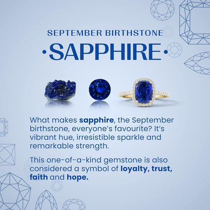 Natural 0.75 Carat Blue Sapphire Teardrop Pendant Necklace for Women with Diamond in 14K White Gold with 18 Inch Chain | September Birthstone Jewelry Gift