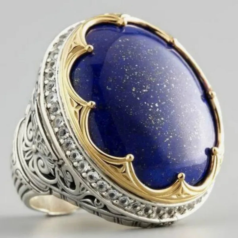 Exquisite 925 Sterling Silver Natural Lapis Lazuli Birthstone Sapphire Ring Size 5-12