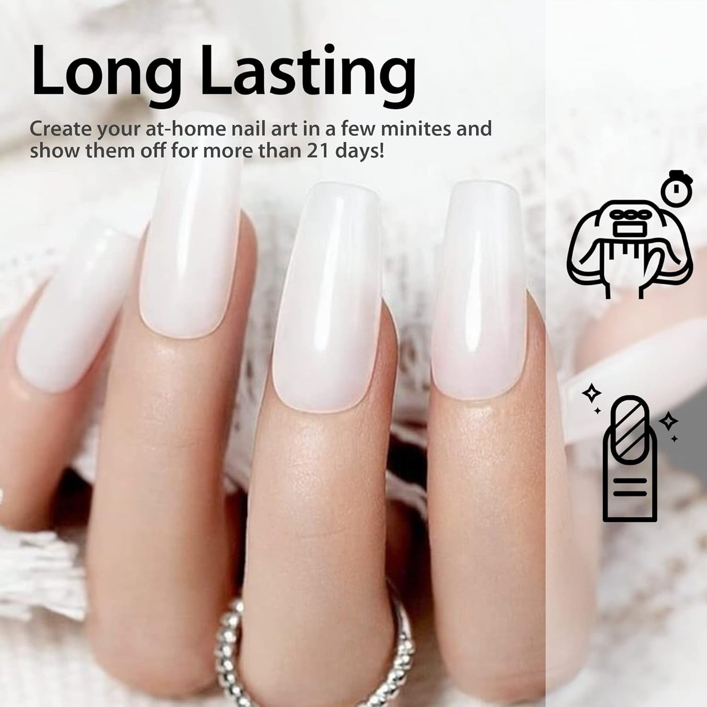Milky White Gel Nail Polish 15Ml Nude Gel Polish Clear Jade White Translucent Soak off U V Sheer Neutral Gel Nail French Manicure for Nail Art Gel 0.5Oz