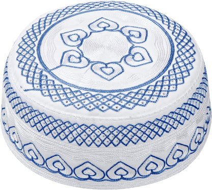 Muslim Prayer Kufi Hat for Men Boys Islamic Beanie Skull Cap Prayer Headwear Embroidery Kofia Topi Sun Hat Ramadan Eid Gift