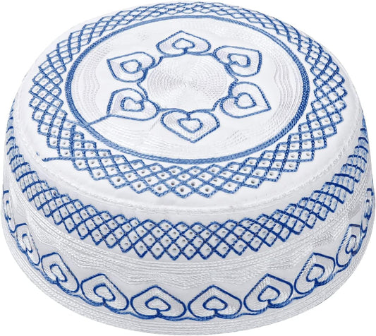 Muslim Prayer Kufi Hat for Men Boys Islamic Beanie Skull Cap Prayer Headwear Embroidery Kofia Topi Sun Hat Ramadan Eid Gift