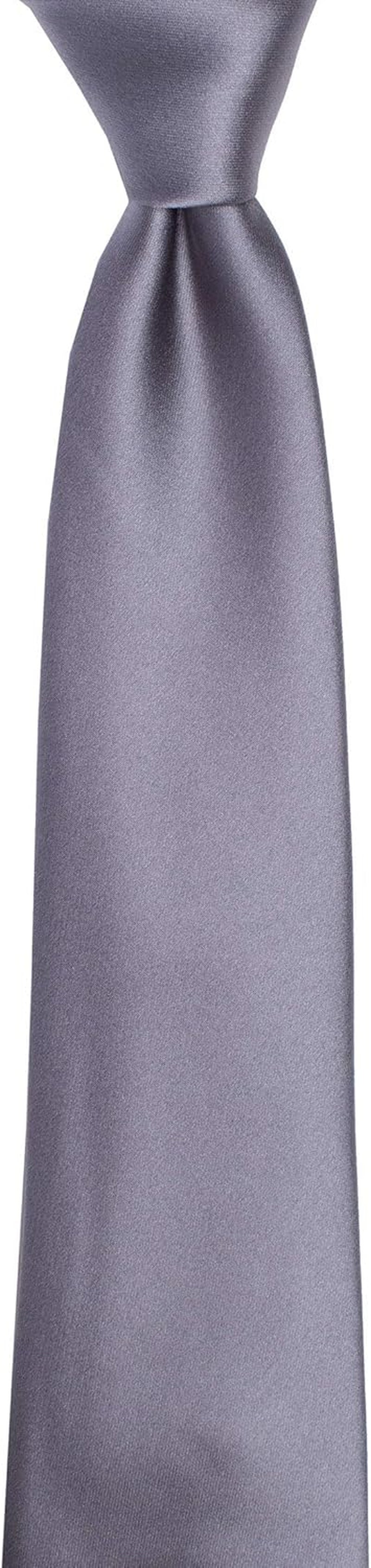 Satin Tie Set Solid Ties Mens Necktie + Pocket Square