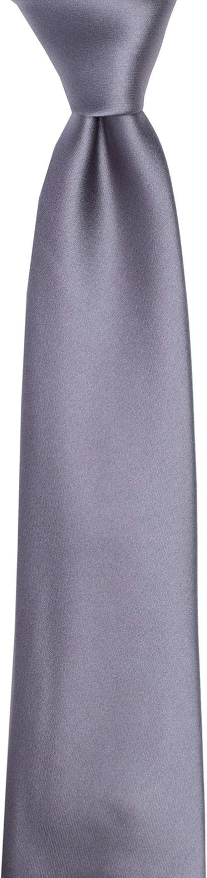 Satin Tie Set Solid Ties Mens Necktie + Pocket Square