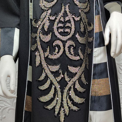 Abayas for Women Muslim Long Sleeve Embroidery Applique Maxi Kaftan Dresses Casual Loose Full Cover Islamic Dubai Robe