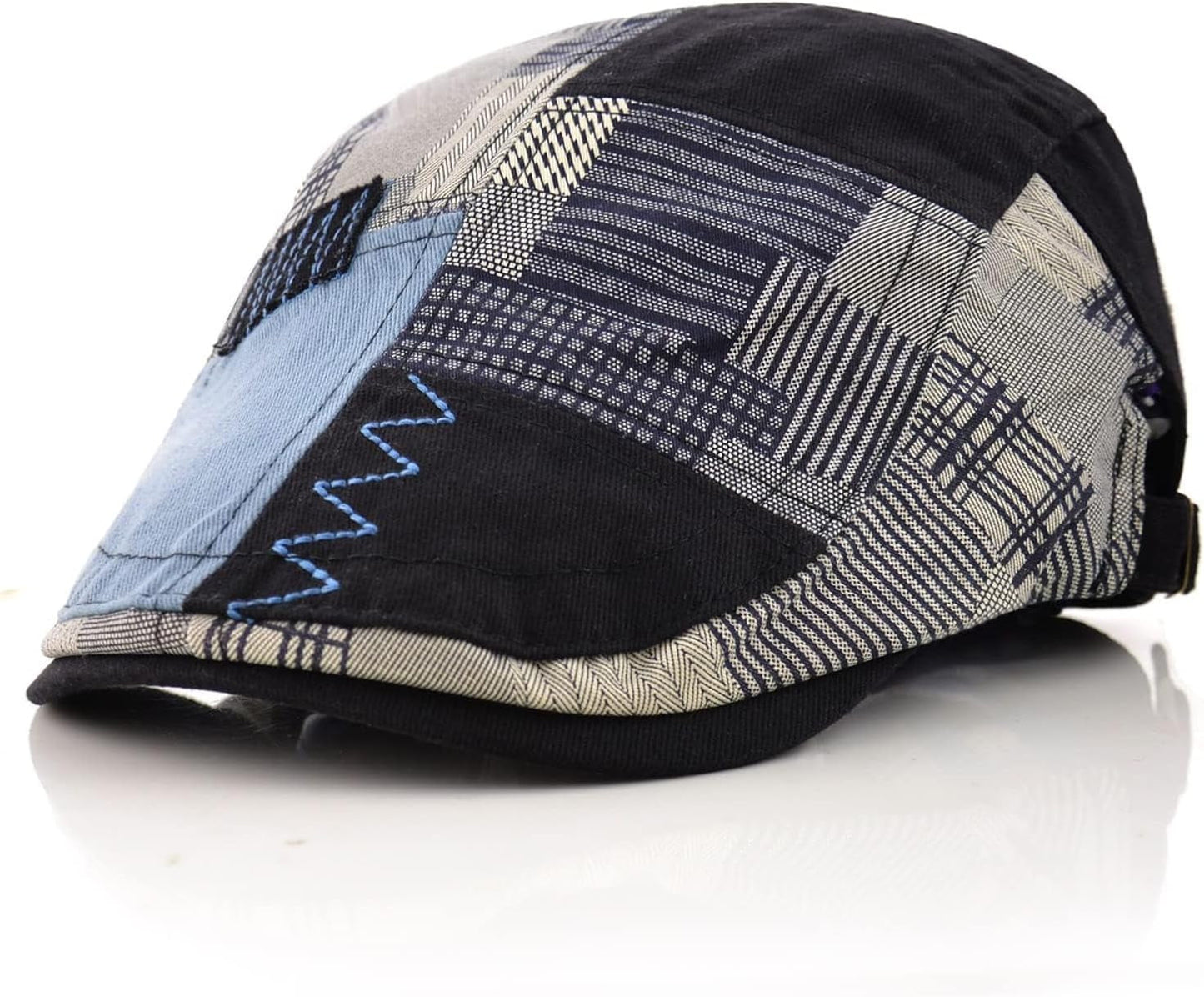 Men'S Beret Hat Cotton Buckle Adjustable Newsboy Hats Cabbie Gatsby Cap