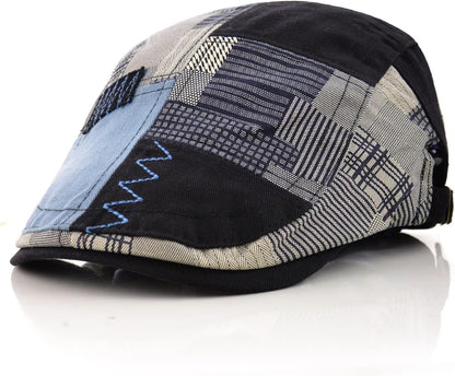 Men'S Beret Hat Cotton Buckle Adjustable Newsboy Hats Cabbie Gatsby Cap