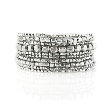 Silver Bead Bracelet Silver Bracelet Bead Bracelet Stretch Bracelet Stacking Bracelet  Beaded BraceletYoga Bracelet