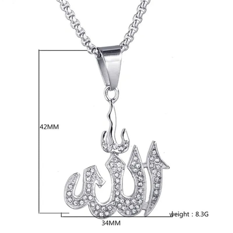 Arabic Muslim Islamic Totem Allah Allamanda Women's Gold Diamond Necklace