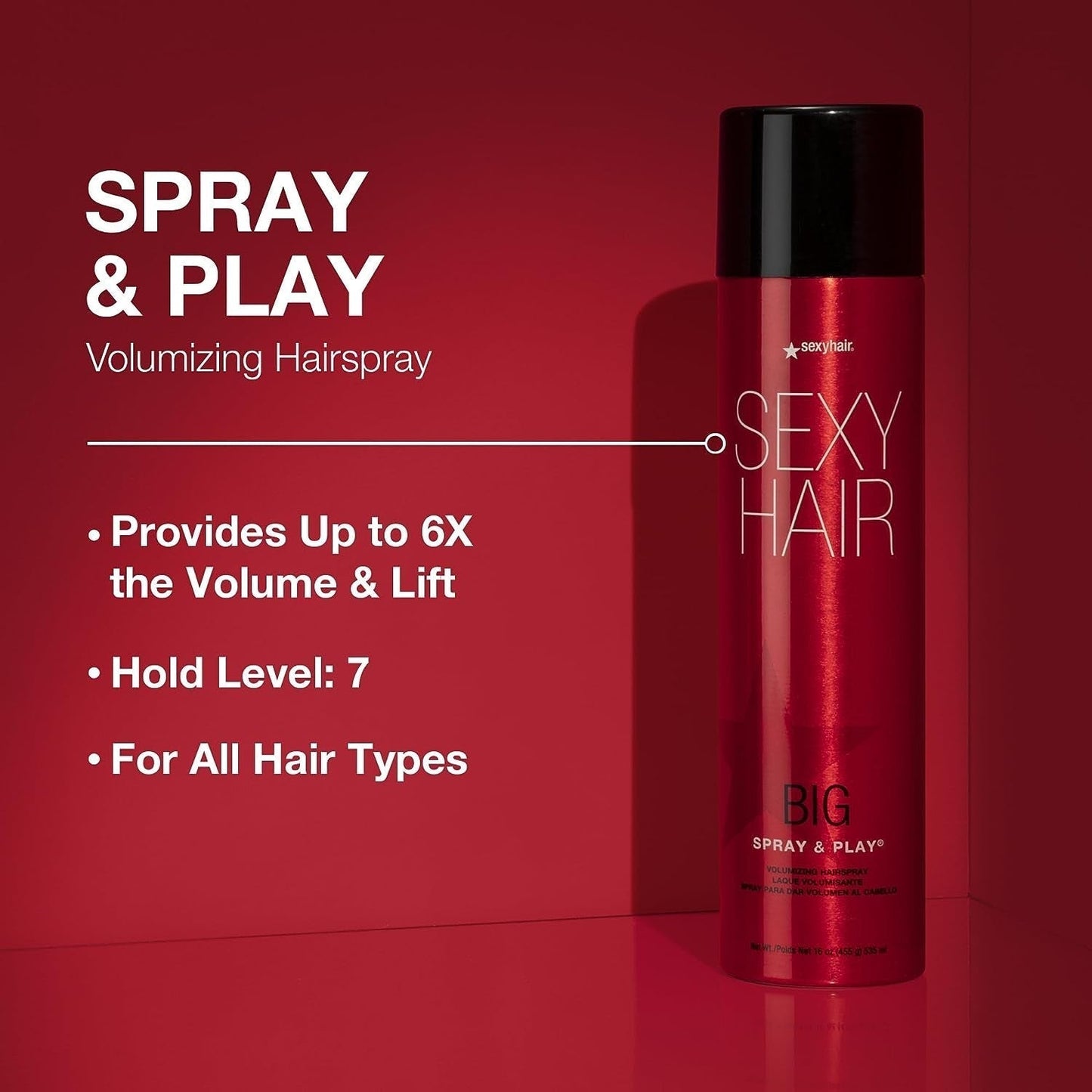 Big Spray & Play Volumizing Hairspray | Hold and Shine | up to 72 Hour Humidity Resistance | All Hair Types