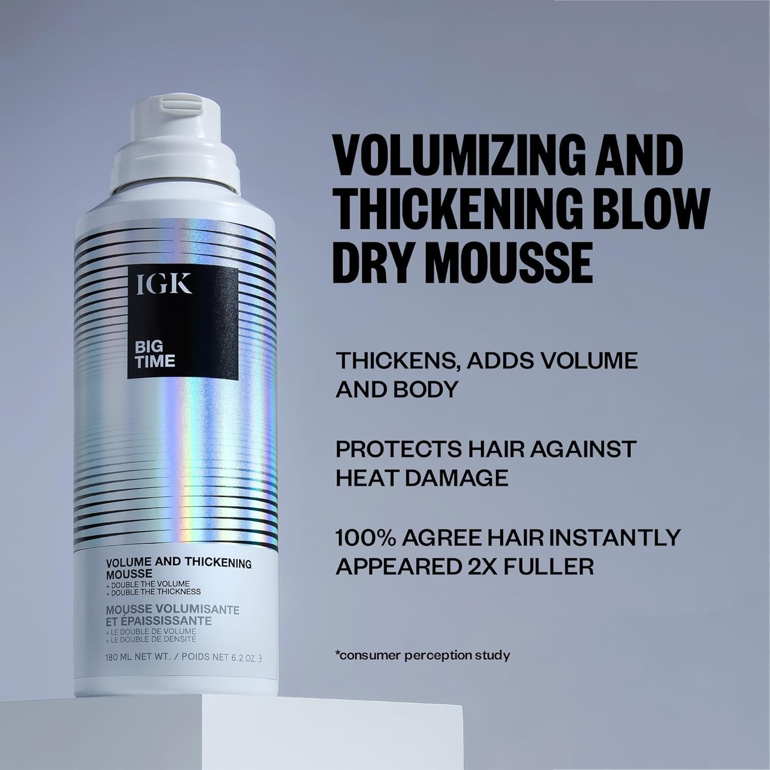 Big Time Volume Hair Mousse | Volume + Thickening + Lightweight Formula | 6.2 Oz - WORLD TIME VISITS