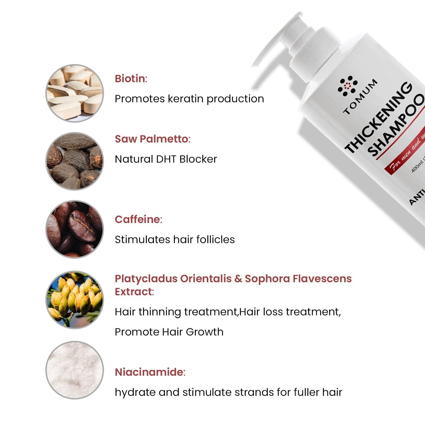 Biotin Hair Growth Shampoo for Men and Women - Treatment for Thinning Hair and Hair Loss - Biotin,Caffeine & Saw Palmetto Enriched Formula for Hair Thickening and Regrowth DHT Blocker 13.5 Floz