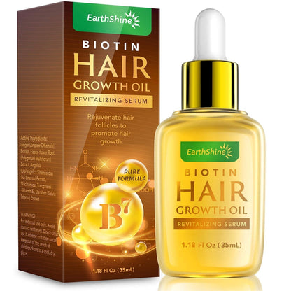 Biotin Serum: Hair Growth Oil for Thicker, Stronger Hair - Prevents Loss for Men & Women, 1.18 Oz (35 Ml) - WORLD TIME VISITS