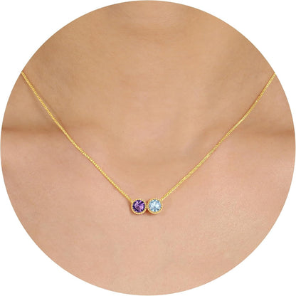 Birthstone Necklace for Women, Birthday Gifts for Women 14K Gold Necklaces for Teen Girls Dainty 1 to 12 Birthstone Christmas Gift Stocking Stuffers Valentines Mothers Day Jewelry - WORLD TIME VISITS