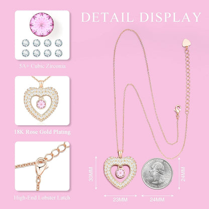 Birthstone Necklace for Women, Zirconia Diamond Pendant Necklace, Jewelry Gift
