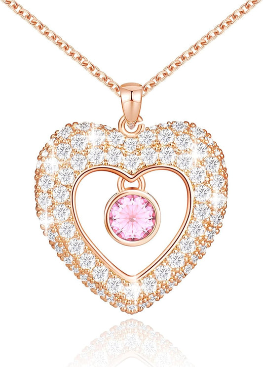 Birthstone Necklace for Women, Zirconia Diamond Pendant Necklace, Jewelry Gift - WORLD TIME VISITS