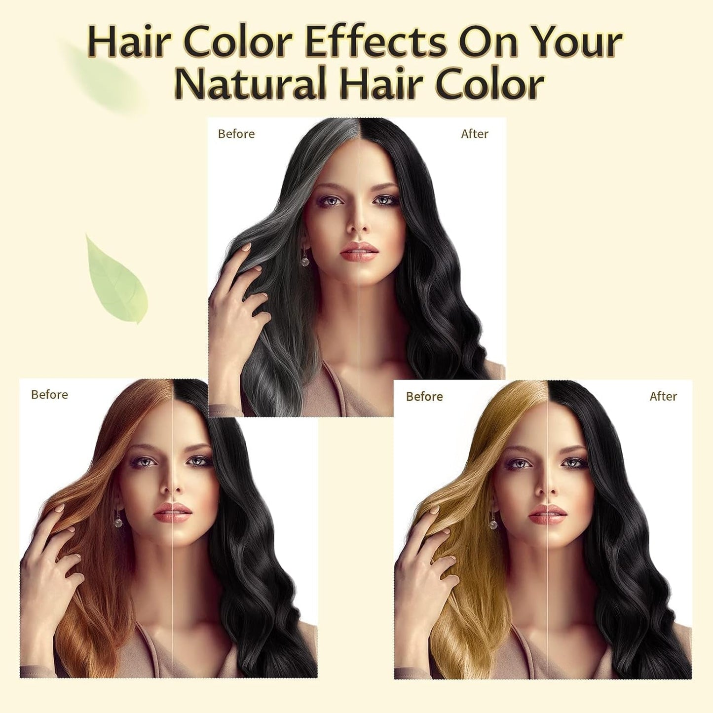Black Hair Dye Shampoo 3 in 1 for Gray Hair, Hair Color Shampoo for Women and Men, Instant Shampoo Hair Dye - 100% Grey Hair Coverage (16.9 Fl Oz) - WORLD TIME VISITS