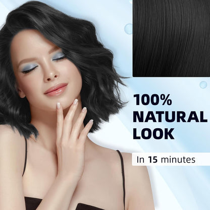 Black Hair Dye Shampoo 3 in 1 Hair Color Shampoo for Women & Men for Gray Hair Coverage for Instant Herbal Natural Champu Para Canas Mujer
