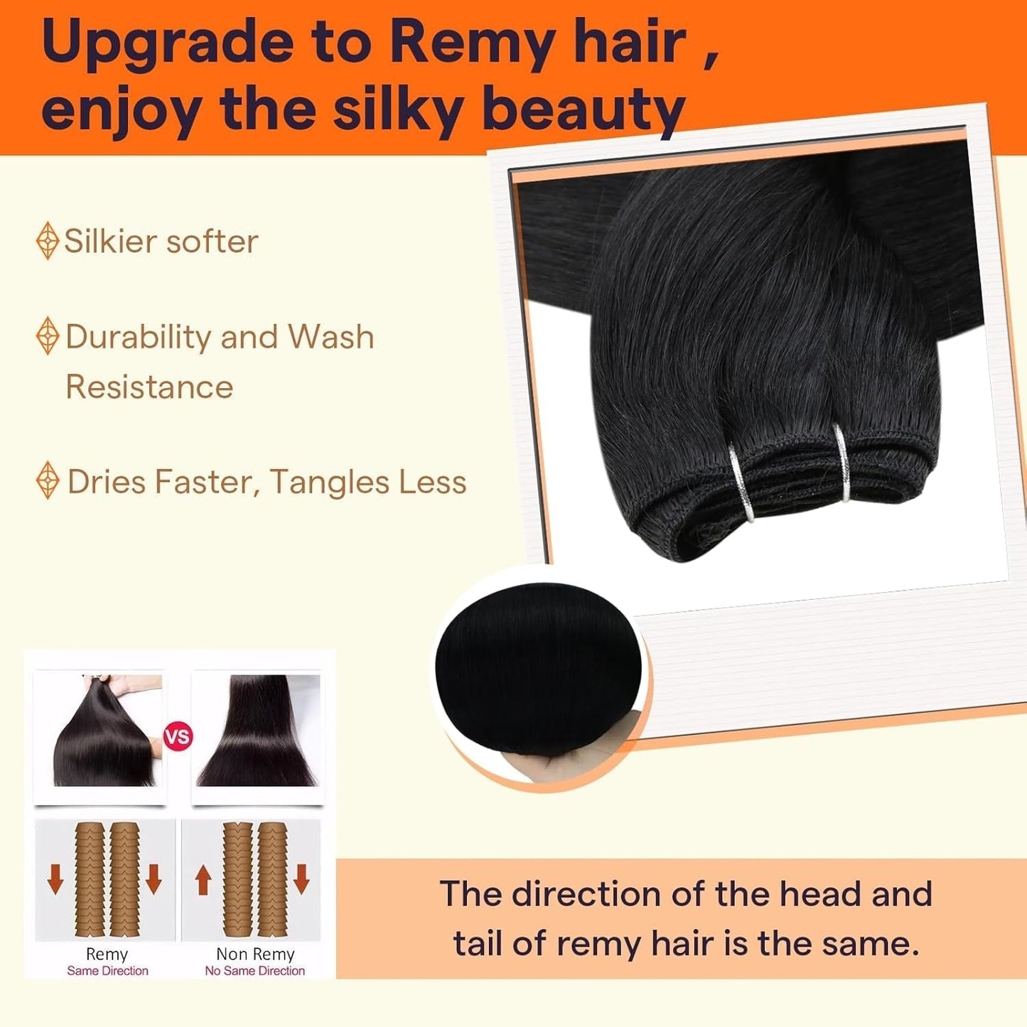 Black Hair Extensions Real Human Hair Sew in Bundles 20 Inch Weft Hair Extensions Human Hair Black Straight Human Hair Bundles Double Weft Real Human Hair Extensions for Black Women 105G