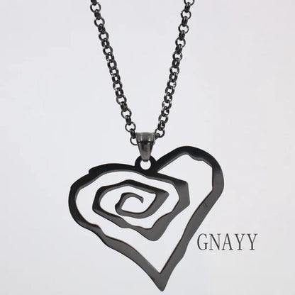 Black Marilyn Manson Heart ROSE charm NEW MM Rose TOP round chain 18 - 36inch necklace - WORLD TIME VISITS