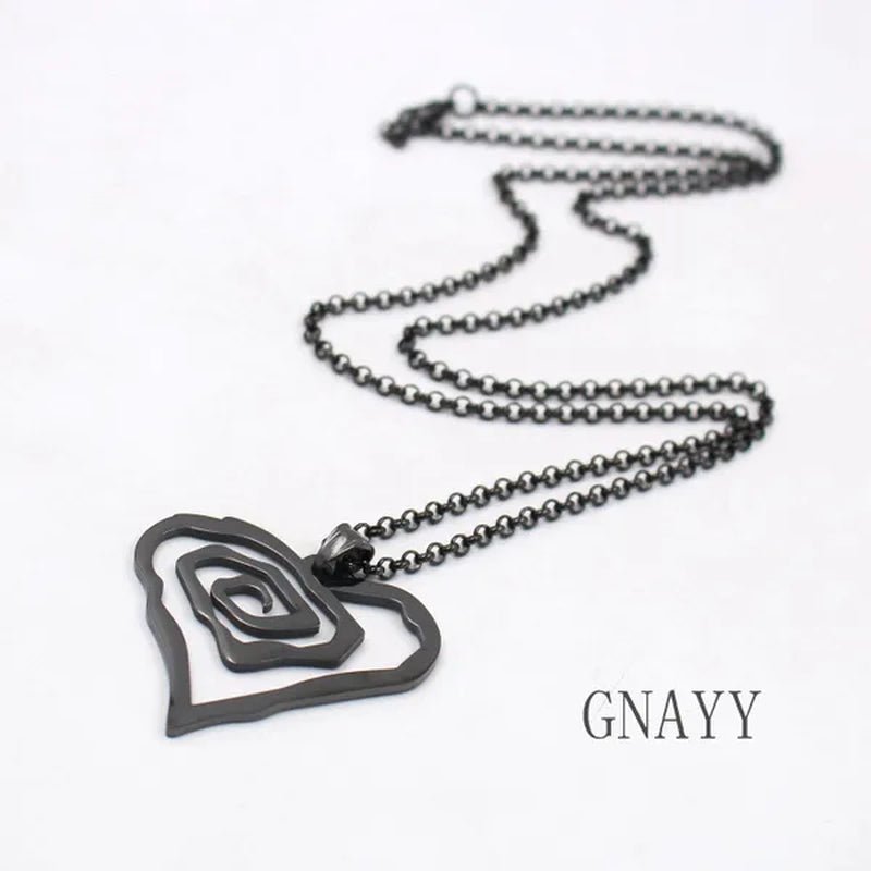 Black Marilyn Manson Heart ROSE charm NEW MM Rose TOP round chain 18 - 36inch necklace - WORLD TIME VISITS