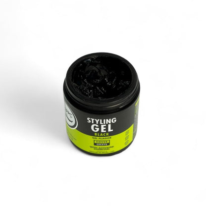 Black Styling Hair Gel - Medium to Strong Hold with Medium Shine for a Wet Slicked Back Look with All Day Hold - Activated Black Charcoal Covers Grey Hair Instantly 17.6Oz - WORLD TIME VISITS