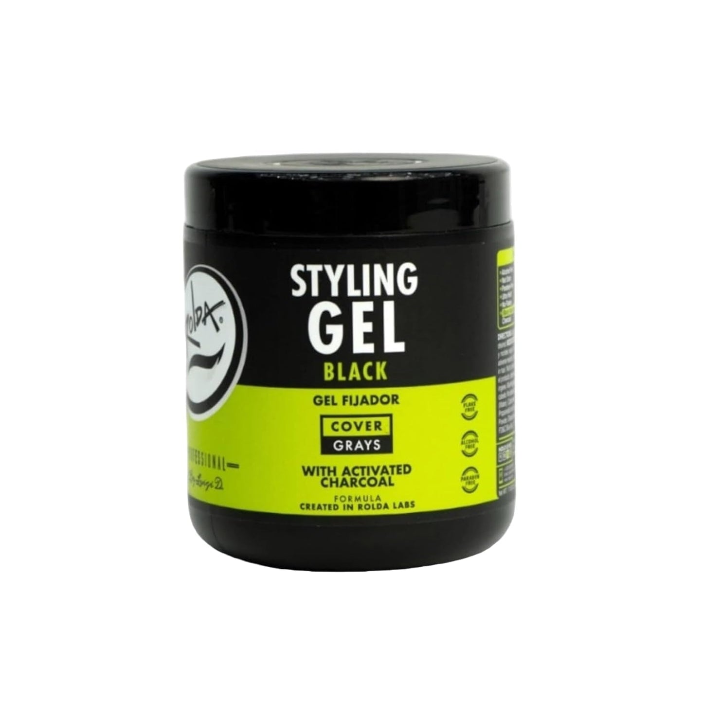 Black Styling Hair Gel - Medium to Strong Hold with Medium Shine for a Wet Slicked Back Look with All Day Hold - Activated Black Charcoal Covers Grey Hair Instantly 17.6Oz - WORLD TIME VISITS