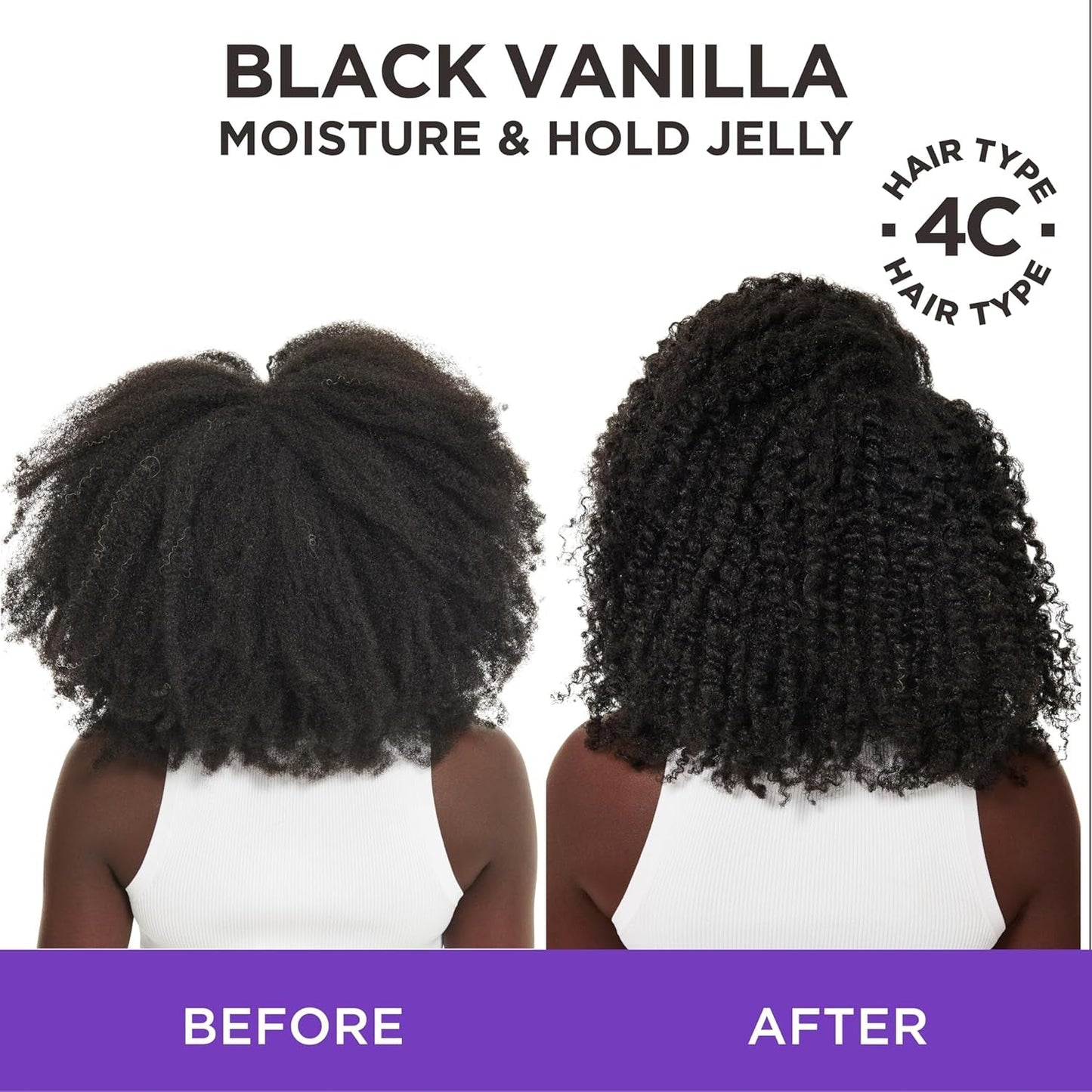 Black Vanilla Moisture and Hold Jelly, Hair Gel for Dry Hair with Shea Butter, Jojoba and Vanilla, 12 Fl Oz