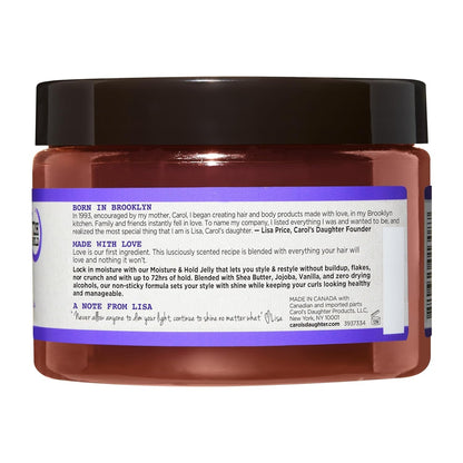 Black Vanilla Moisture and Hold Jelly, Hair Gel for Dry Hair with Shea Butter, Jojoba and Vanilla, 12 Fl Oz