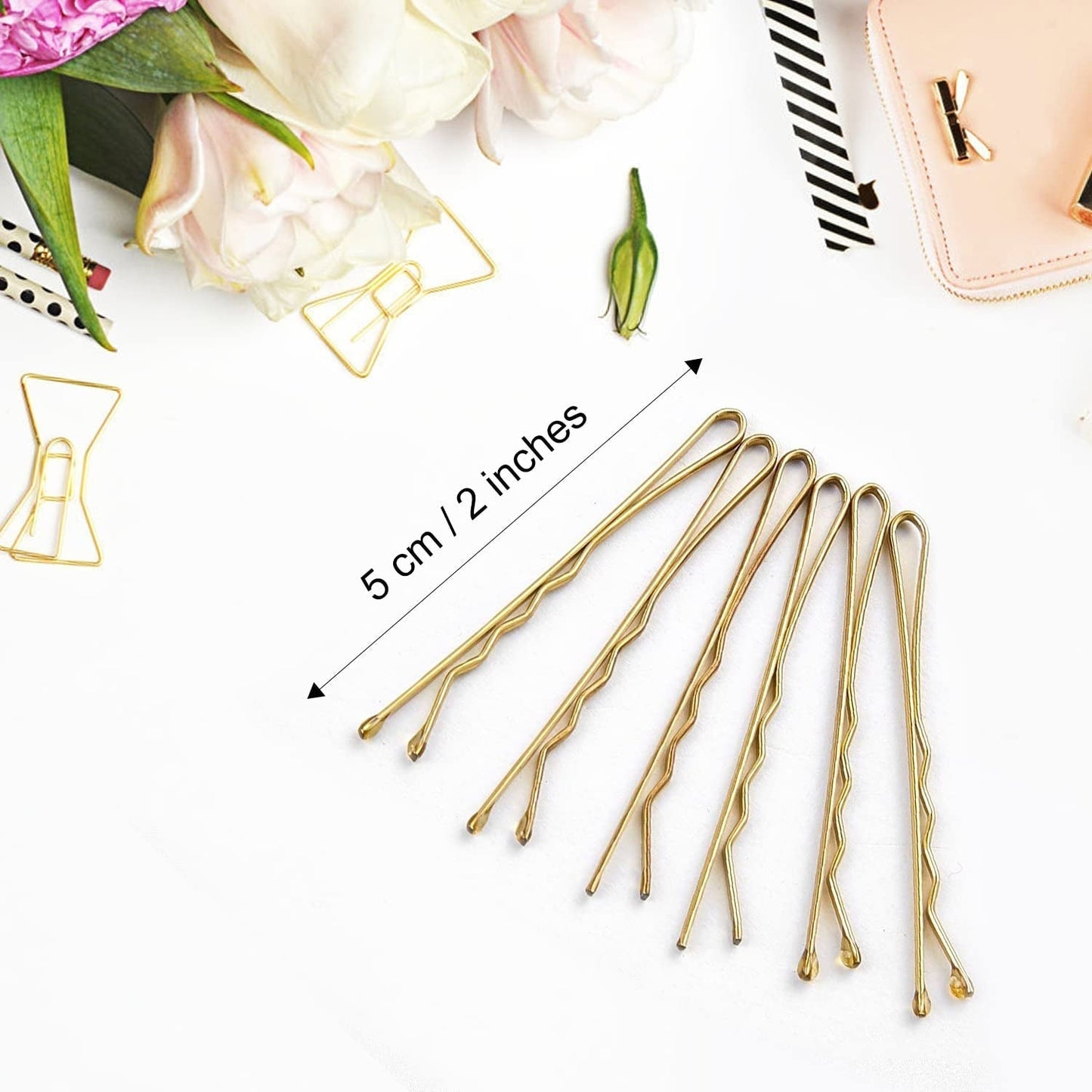 Blonde Hair Bobby Pins, 120PCS 2Inches Gold Hair Pins for Women with Box