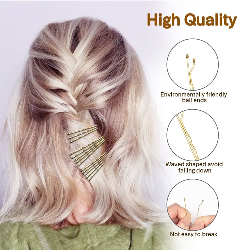 Blonde Hair Bobby Pins, 120PCS 2Inches Gold Hair Pins for Women with Box