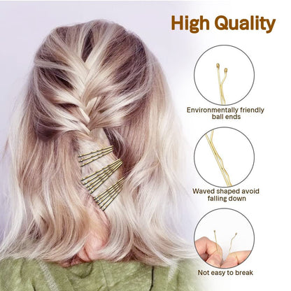 Blonde Hair Bobby Pins, 120PCS 2Inches Gold Hair Pins for Women with Box