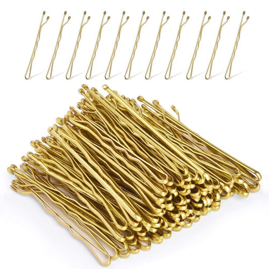 Blonde Hair Bobby Pins, 120PCS 2Inches Gold Hair Pins for Women with Box - WORLD TIME VISITS