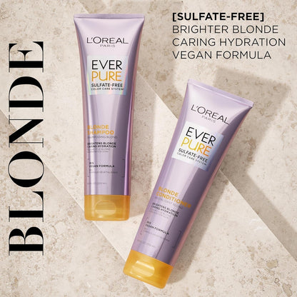 Blonde Sulfate Free Shampoo and Conditioner for Color - Treated Hair, Neutralizes Brass + Balances, Everpure, 8.5 Fl Oz, Set of 2 - WORLD TIME VISITS