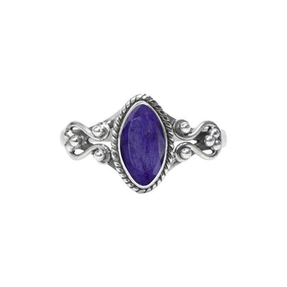 Blue Sapphire Stone Ring, 925 Sterling Silver Statement Ring for Women, Handmade Ring Gemstone Promise Ring for Birthday Christmas Gift for Her Ring Size US 9