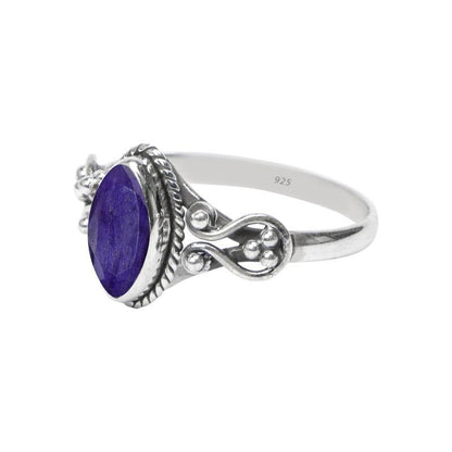 Blue Sapphire Stone Ring, 925 Sterling Silver Statement Ring for Women, Handmade Ring Gemstone Promise Ring for Birthday Christmas Gift for Her Ring Size US 9