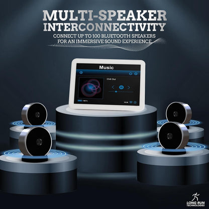 Bluetooth Speaker Set: Wireless Stereo Dual Pairing Portable Twin TWS System with Big Rich Bass Hi - Fi Multi - Room Indoor Outdoor Use Home Deck Pool Work Travel Party Camping Gift Decor Idea (Chrome) - WORLD TIME VISITS