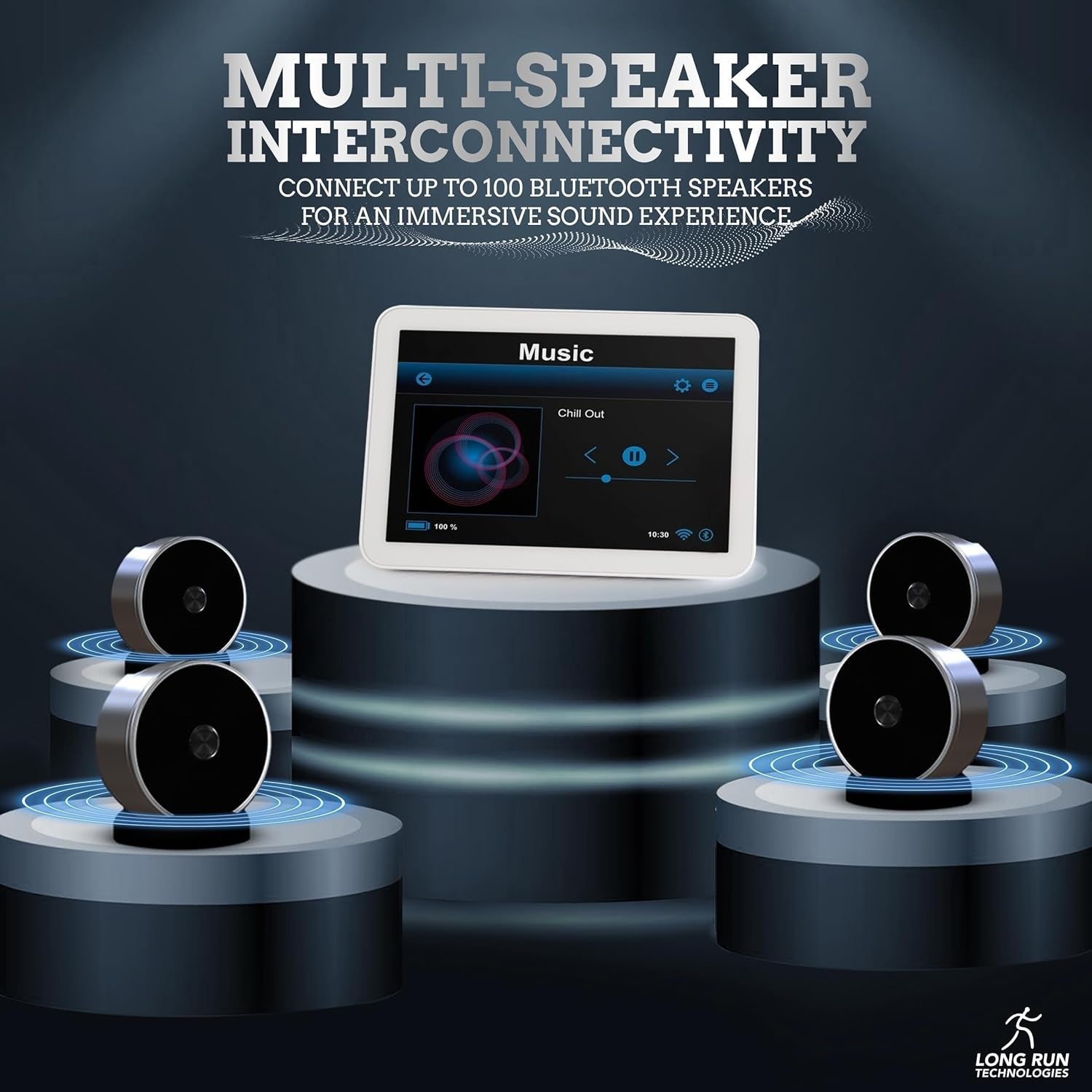 Bluetooth Speaker Set: Wireless Stereo Dual Pairing Portable Twin TWS System with Big Rich Bass Hi - Fi Multi - Room Indoor Outdoor Use Home Deck Pool Work Travel Party Camping Gift Decor Idea (Chrome) - WORLD TIME VISITS