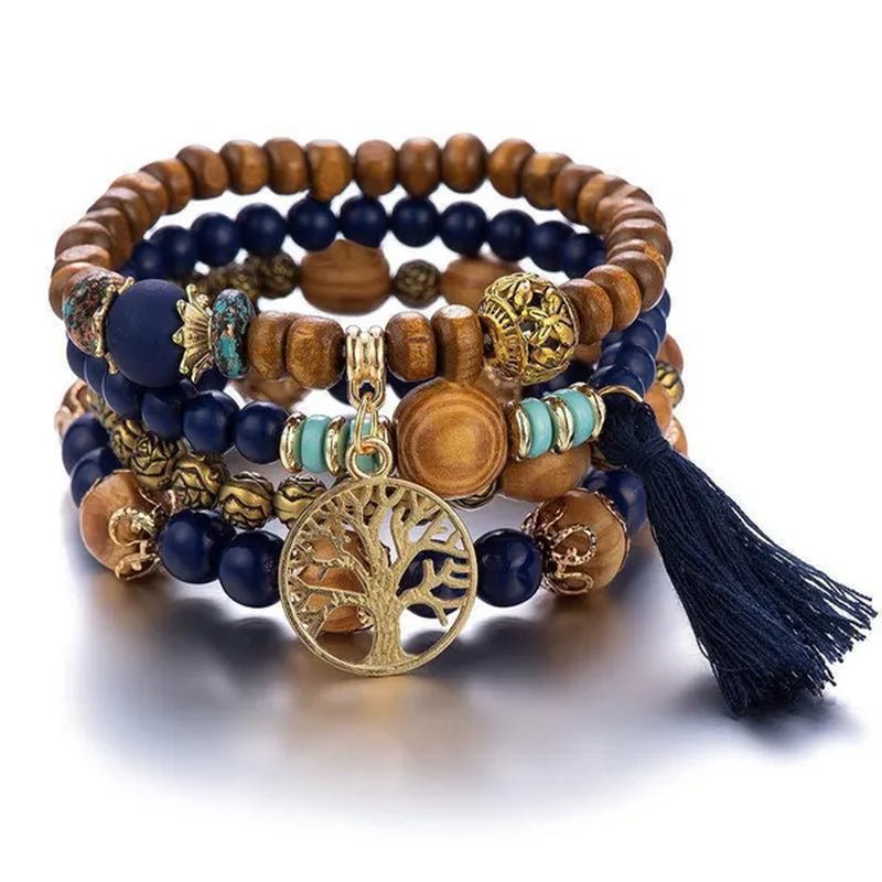 Bohemian Stackable Bead Bracelets for Women Stretch Multilayered Bracelet Set Multicolor Jewelry