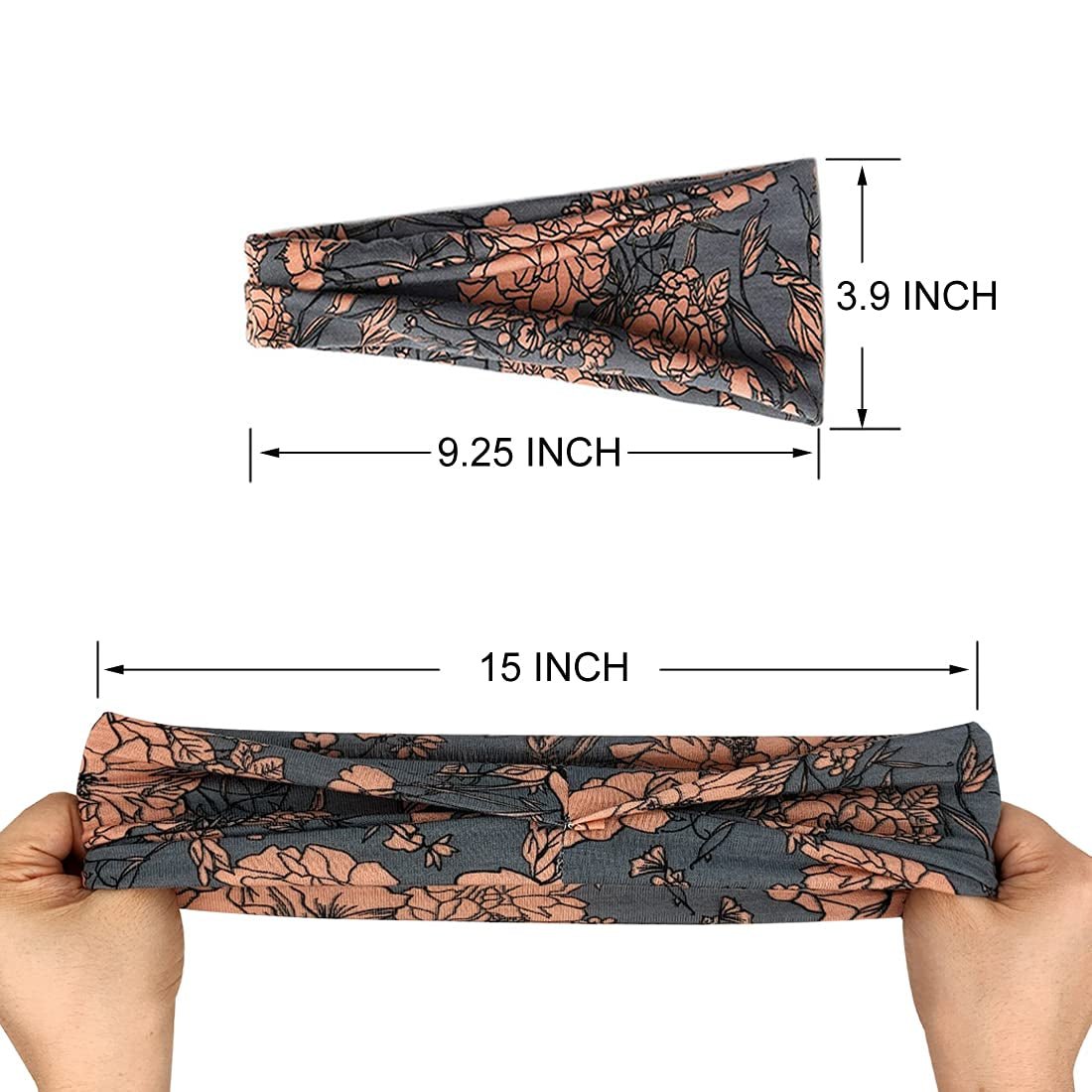 Boho Headbands for Women Fashion Wide Headband Yoga Workout Head Bands Hair Accessories Band 6 Pack - WORLD TIME VISITS